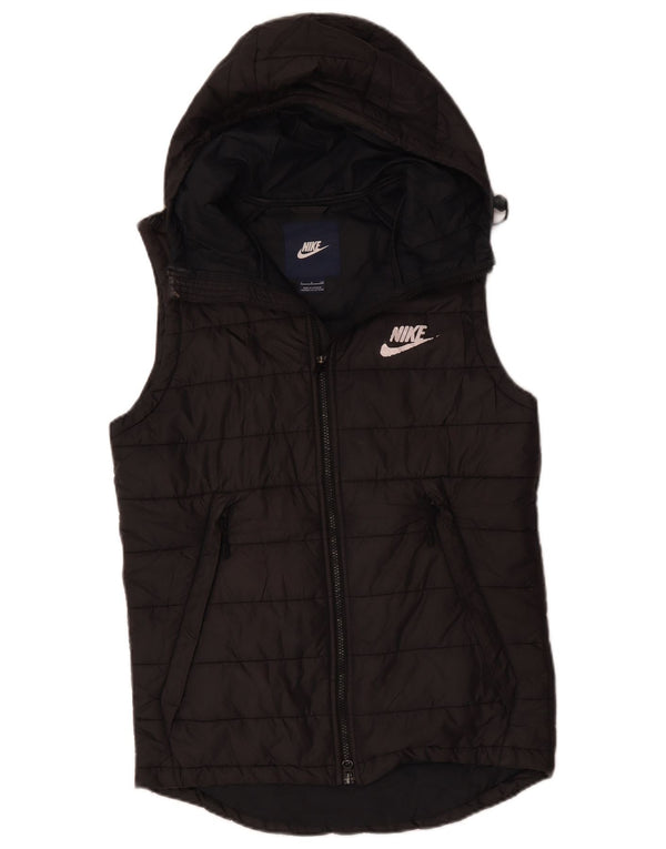Nike Mens Hooded Padded Gilet UK 36 Small Black Polyester