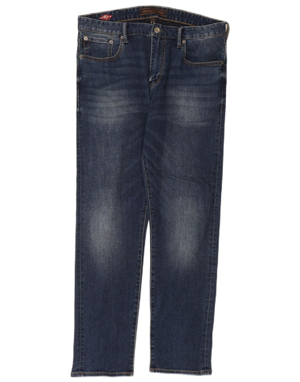 Superdry Mens Straight Jeans W32 L30 Navy Blue Polyester