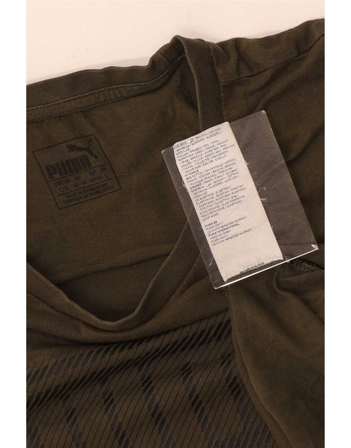 Męski T-shirt Puma z grafiką, duży, zielony, bawełniany