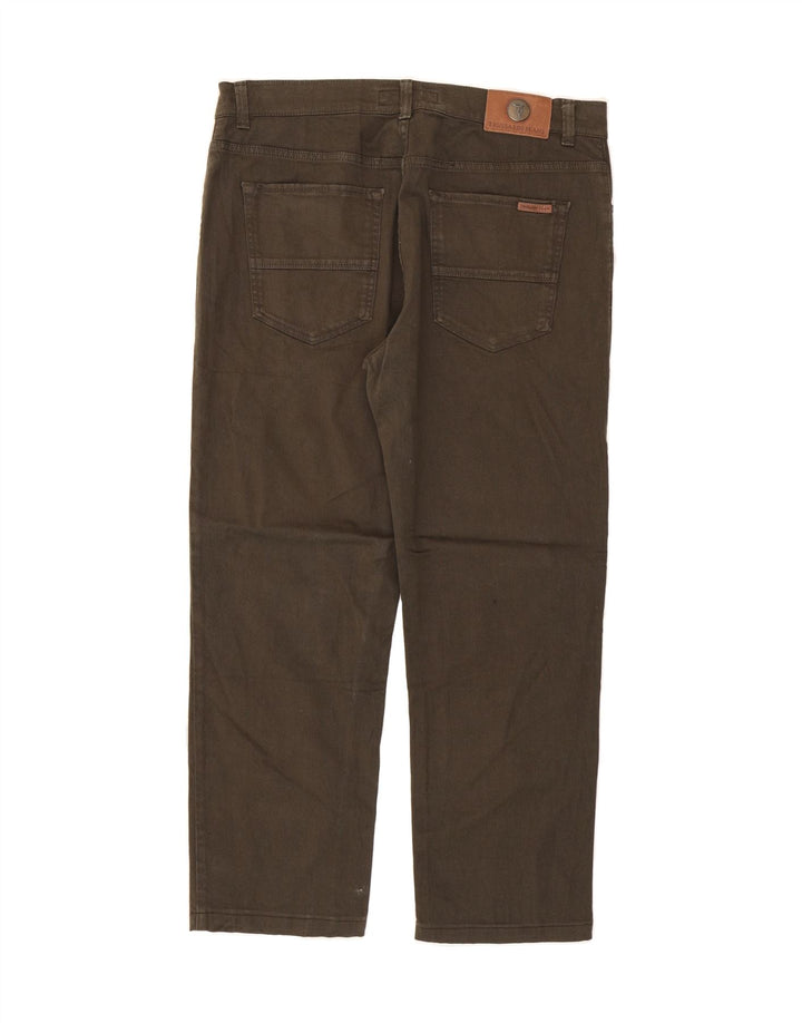 TRUSSARDI Mens Straight Jeans W38 L27 Khaki Vintage Trussardi and Second-Hand Trussardi from Messina Hembry 