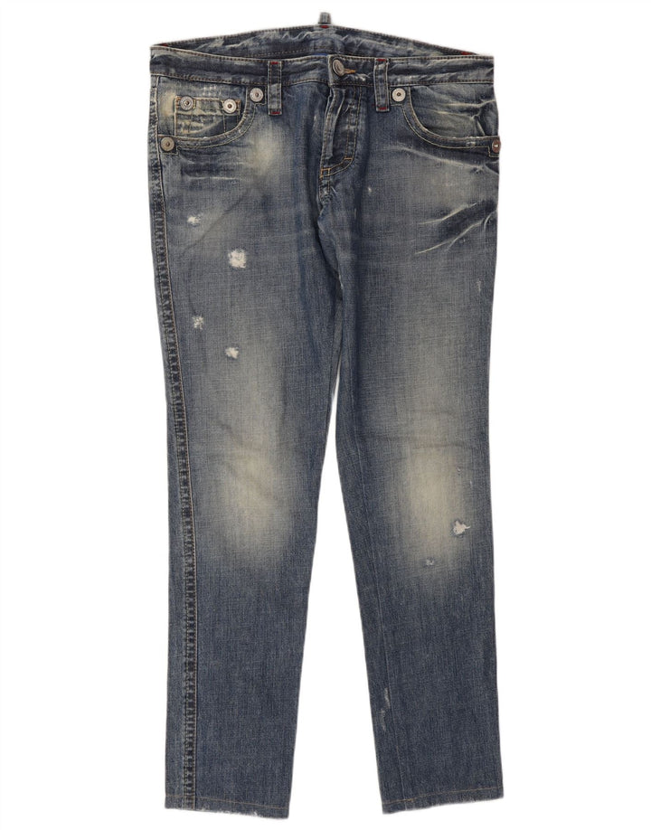 Dsquared2 Damskie jeansy slim w trudnej sytuacji W32 L32 Niebieskie bawełniane