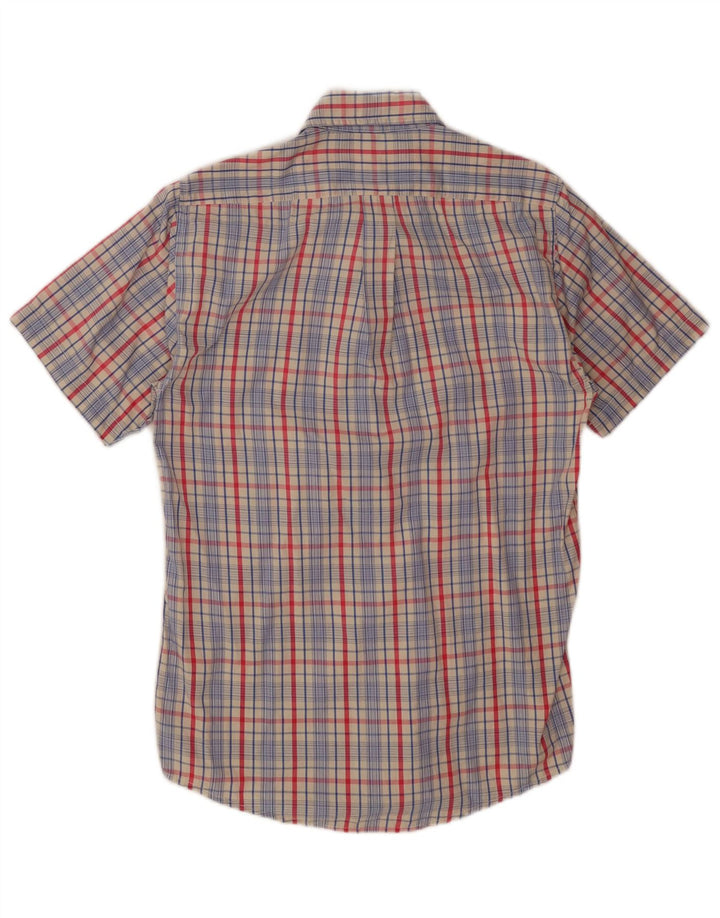 TRUSSARDI Mens Short Sleeve Shirt Large Multicoloured Check