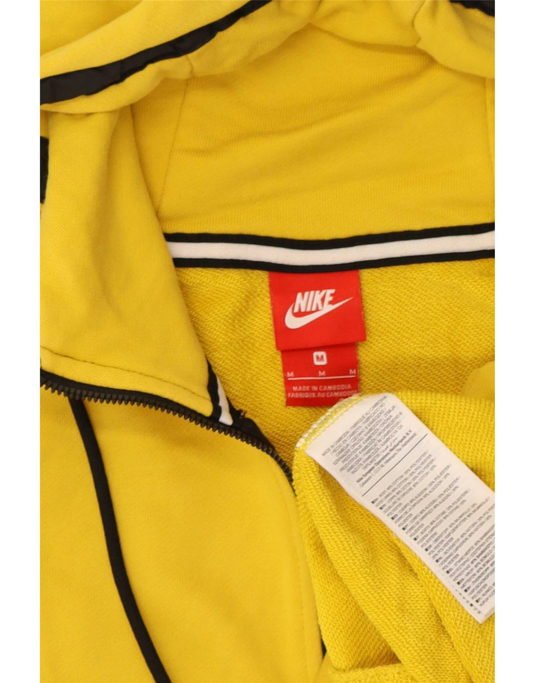 Męski sweter z kapturem i zamkiem błyskawicznym Nike, średniożółty, bawełniany