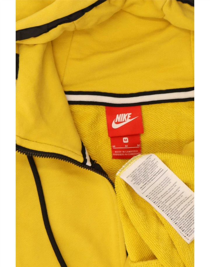 Męski sweter z kapturem i zamkiem błyskawicznym Nike, średniożółty, bawełniany