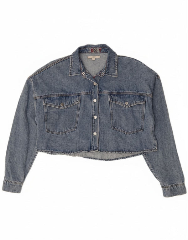 Damska kurtka dżinsowa Esprit Crop Oversize UK 10 Small, niebieska bawełniana