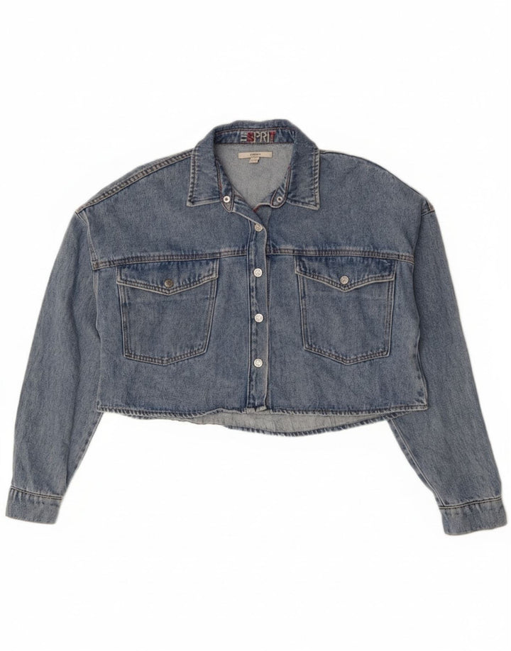 Damska kurtka dżinsowa Esprit Crop Oversize UK 10 Small, niebieska bawełniana