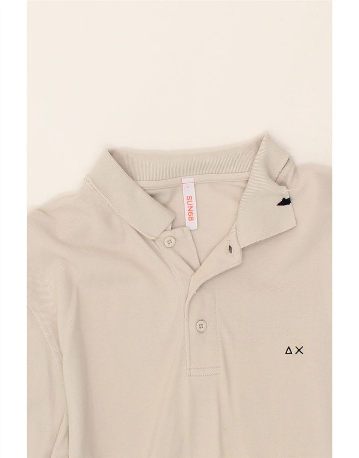 SUN68 Mens Long Sleeve Polo Shirt Large Grey Cotton Vintage Sun68 and Second-Hand Sun68 from Messina Hembry 