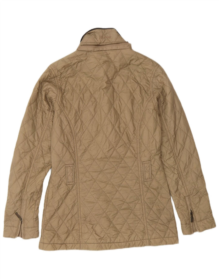 Damska pikowana kurtka Barbour UK 8 Small Beżowy poliamid
