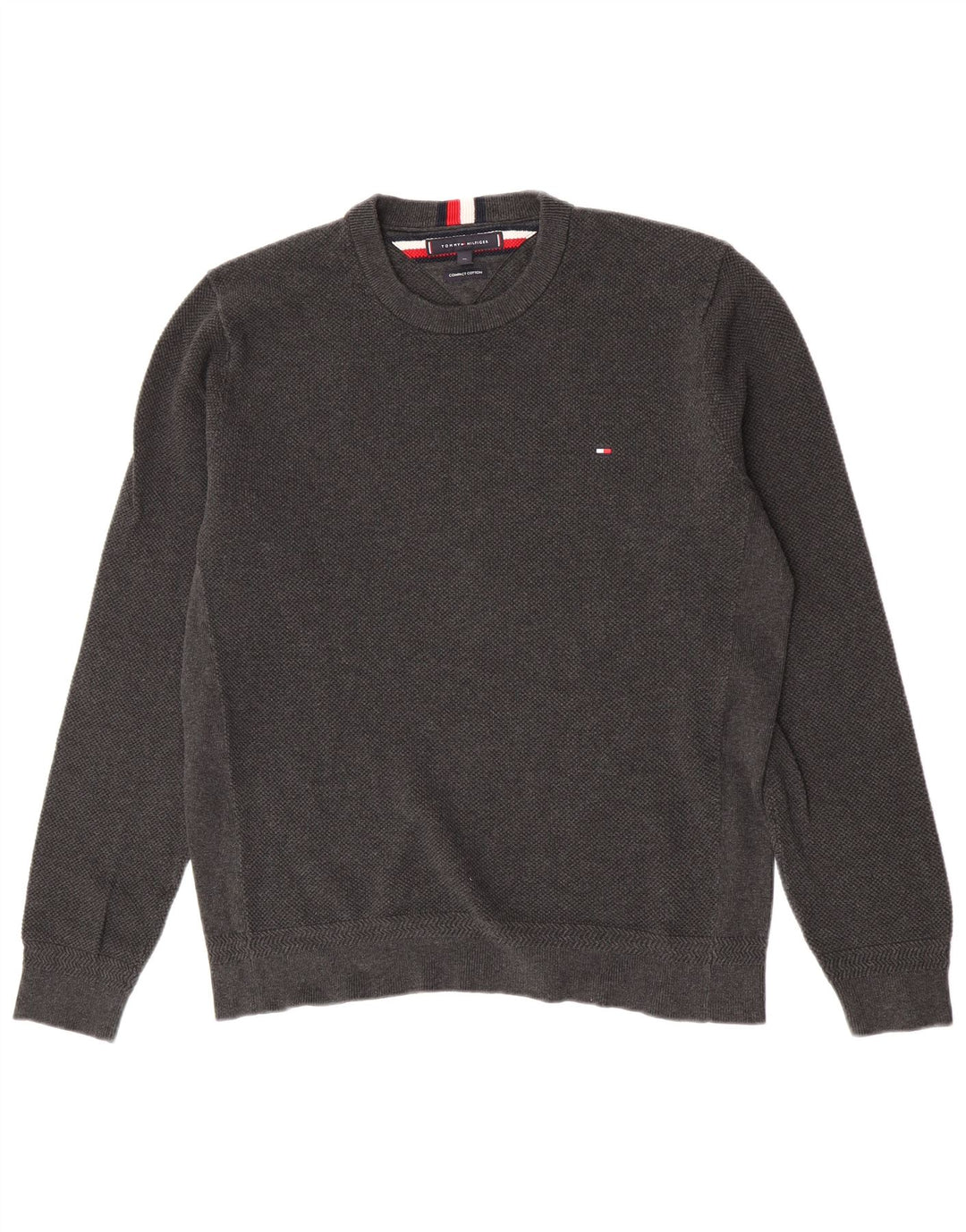 Męski sweter z okrągłym dekoltem Tommy Hilfiger XL, szary, bawełniany
