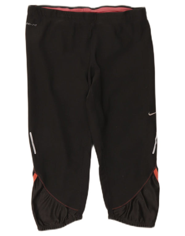 Damskie spodnie dresowe Nike Dri Fit Capri UK 14, średni czarny poliester