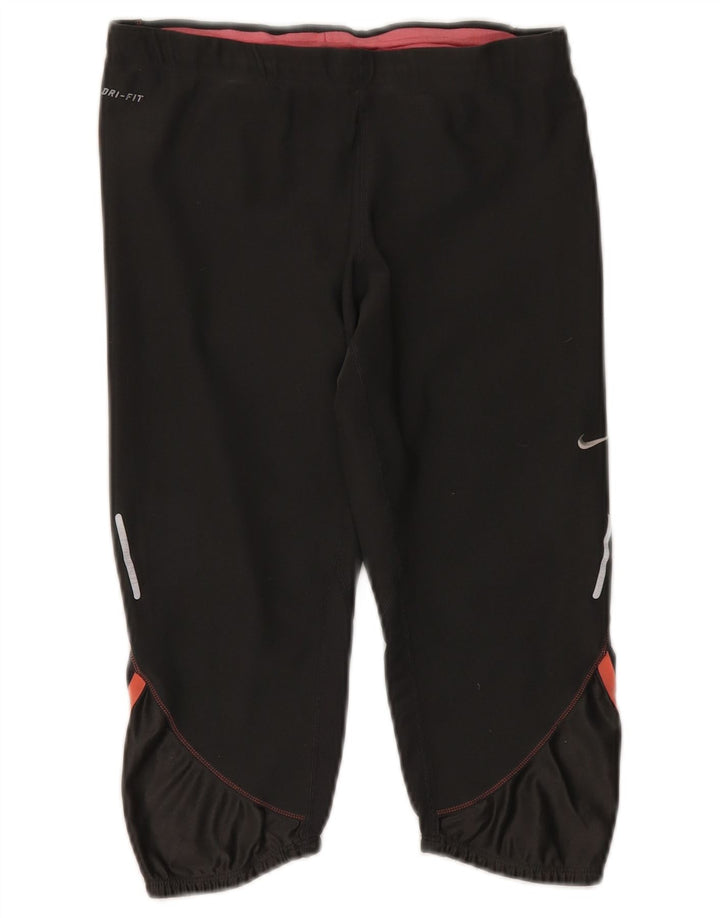 Damskie spodnie dresowe Nike Dri Fit Capri UK 14, średni czarny poliester