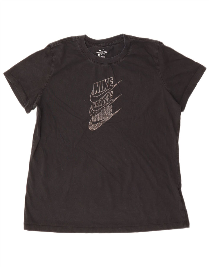 Damska koszulka z grafiką NIKE Top UK 14, duża, czarna, bawełniana