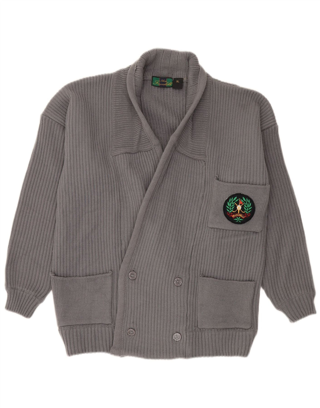 Vintage męski sweter rozpinany XL szary