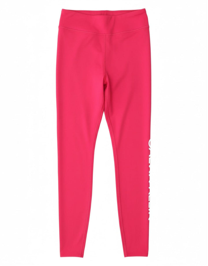 CALVIN KLEIN Womens Graphic Leggings UK 10 Small  Pink