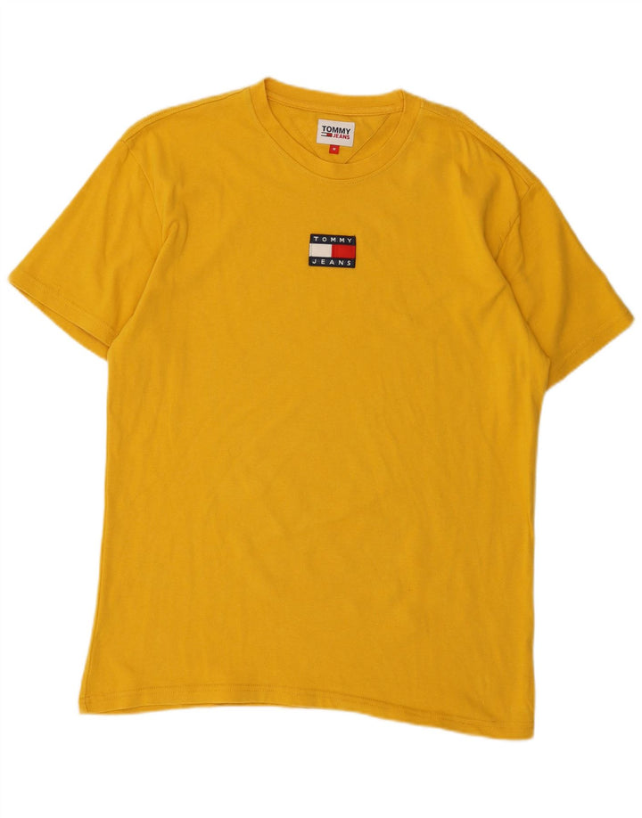 Męska koszulka z grafiką Tommy Hilfiger, średnia żółta bawełna