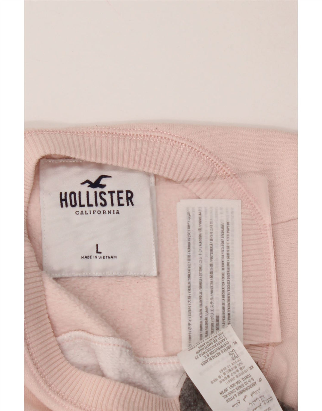 Damska bluza z grafiką HOLLISTER UK 16, duża, szara, z blokami kolorów