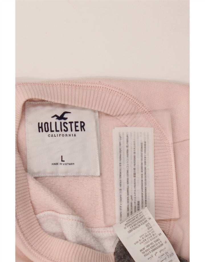 Damska bluza z grafiką HOLLISTER UK 16, duża, szara, z blokami kolorów