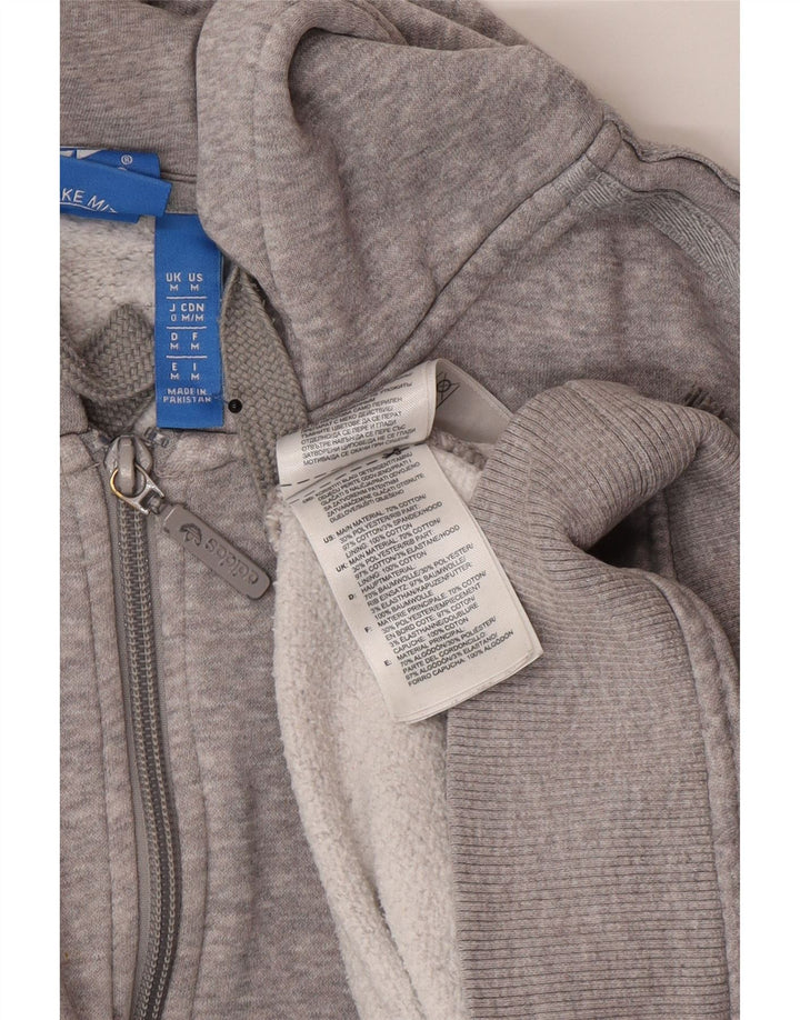 Adidas Męski sweter z kapturem i zamkiem błyskawicznym, średnioszary, bawełniany