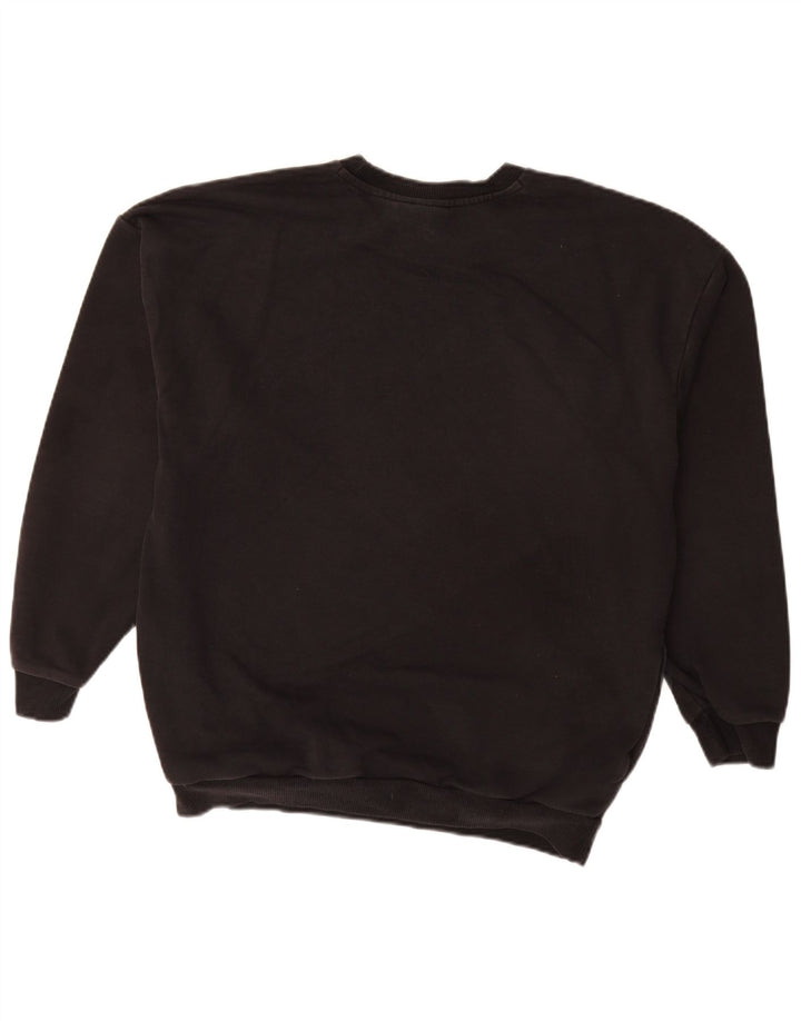 Damska bluza z grafiką ADIDAS, UK 14, duża, czarna, bawełniana