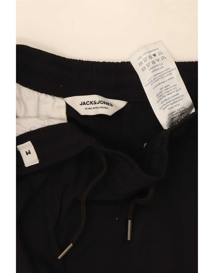Męskie spodnie dresowe Jack & Jones, joggery, średni czarny nylon