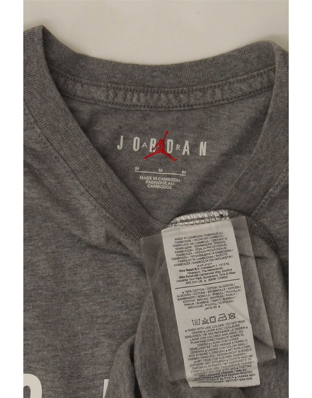 Męski T-shirt Jordan z grafiką, średni szary, bawełniany nakrapiany