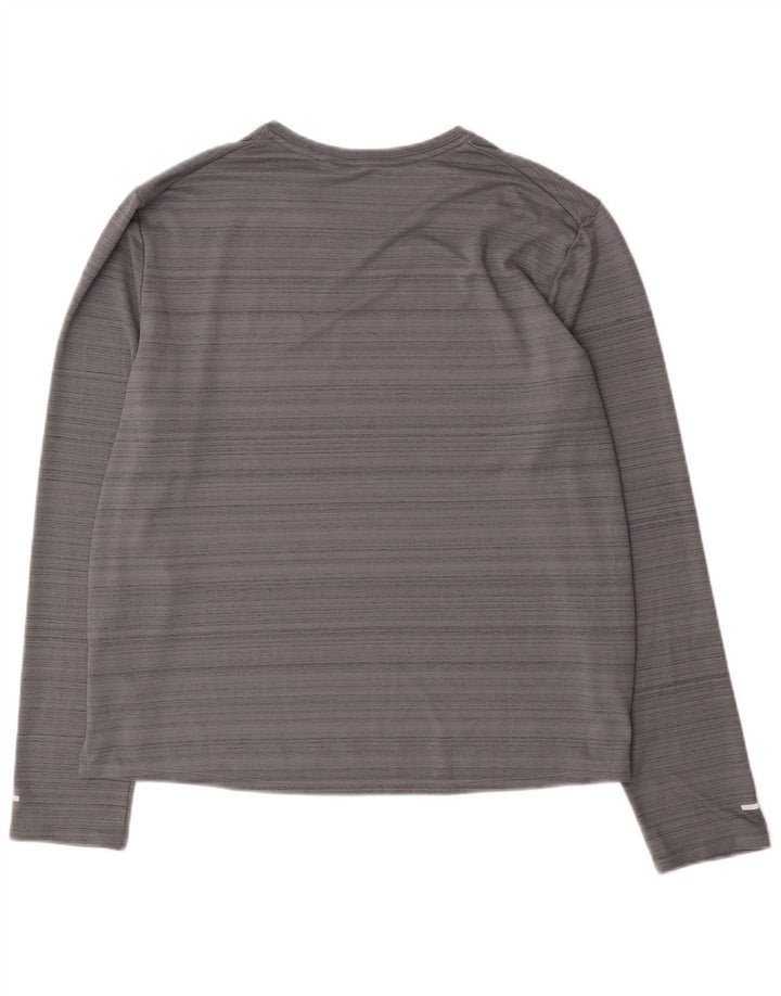 Męska koszulka Nike Dri Fit z długim rękawem, duża, szara, nakrapiana, poliester