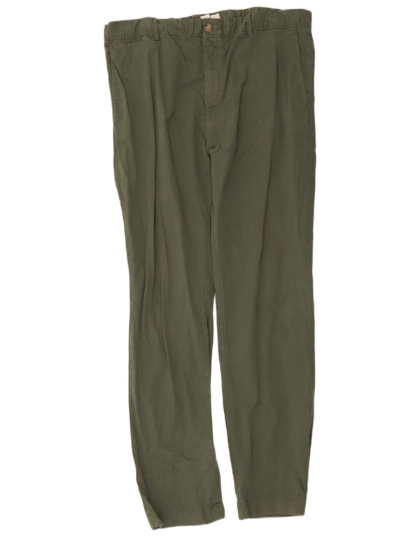 Marks & Spencer Męskie spodnie Chino Slim Fit W40 L33 Zielone bawełniane