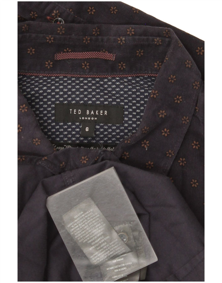 Koszula sztruksowa TED BAKER Rozmiar 6 2XL Granatowa, bawełniana w kwiaty
