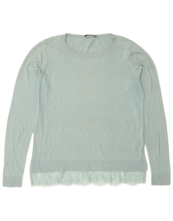 Sweter damski Oasis z dekoltem w łódkę, UK 14, średni turkusowy bawełniany