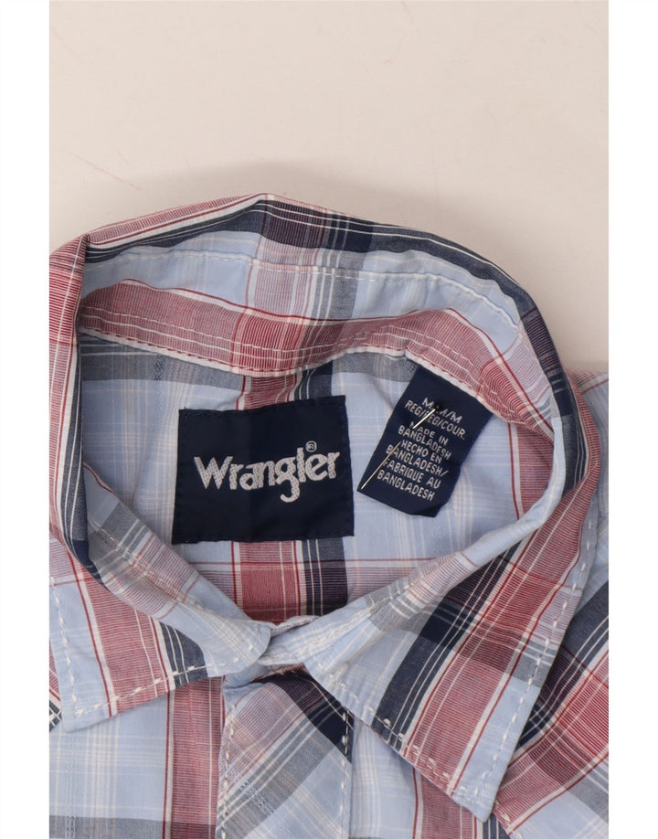WRANGLER Mens Shirt Medium Blue Check Cotton Vintage Wrangler and Second-Hand Wrangler from Messina Hembry 