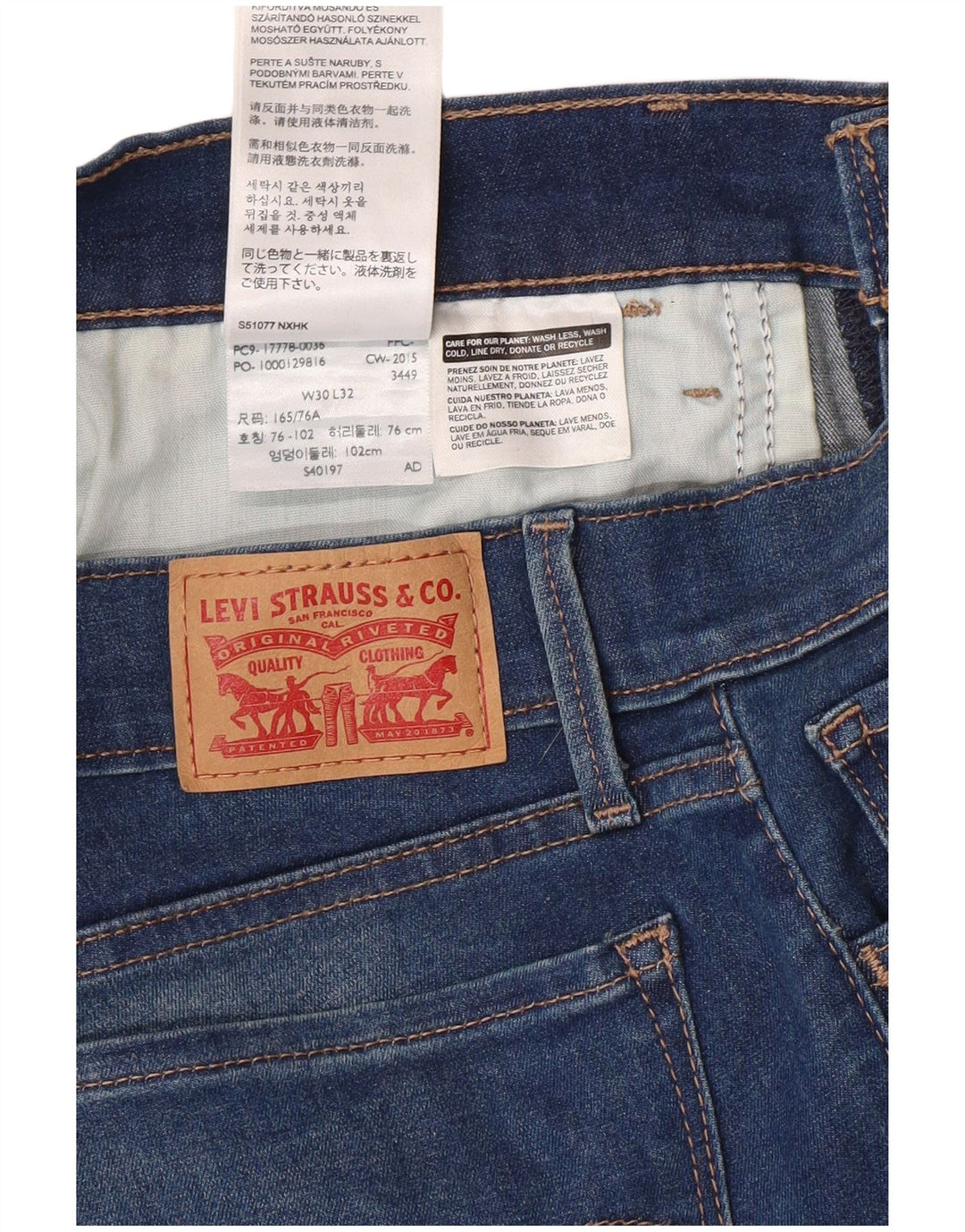 Damskie jeansy LEVI'S 710 Super Skinny W30 L32 Niebieskie bawełniane