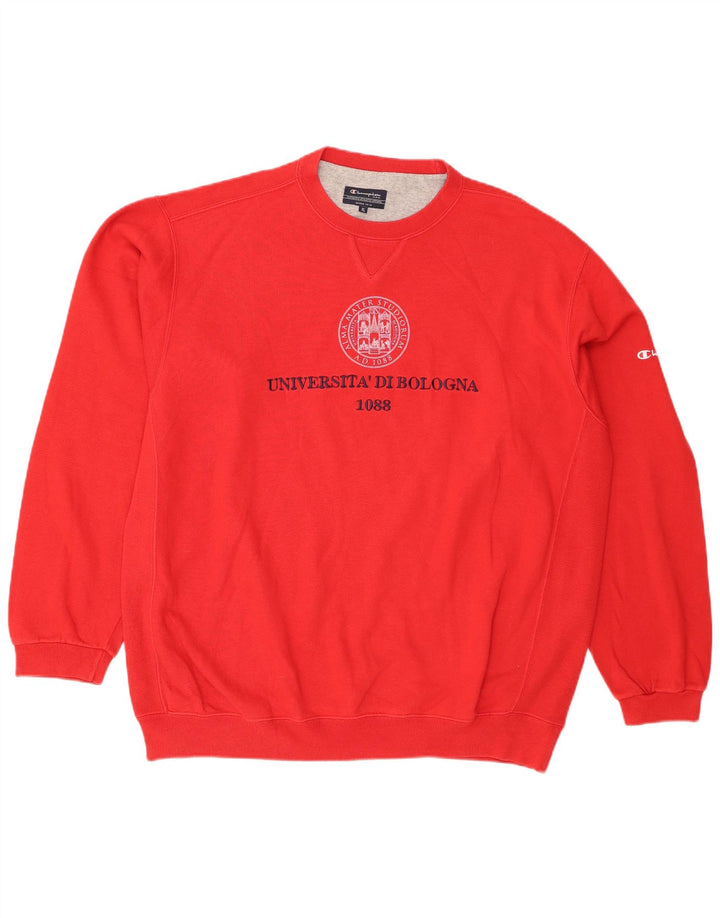 Męska bluza z grafiką CHAMPION XL, czerwona, bawełniana