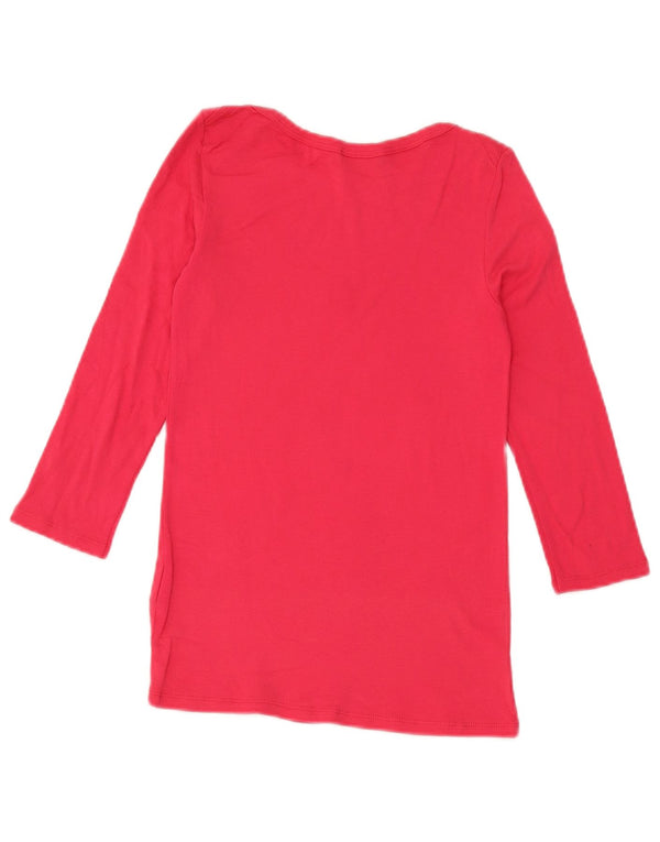Top damski Benetton z rękawem 3/4, UK 6 XS, różowy, bawełniany