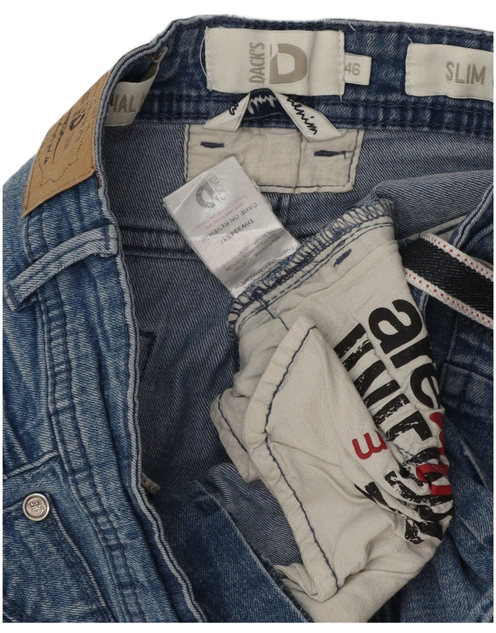 Damskie spodenki dżinsowe slim fit firmy Dack IT 46 Large W30, niebieska bawełna