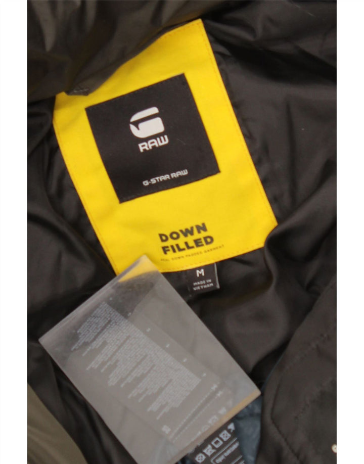 Damski ocieplany płaszcz z kapturem G-STAR UK 14, średni poliester khaki