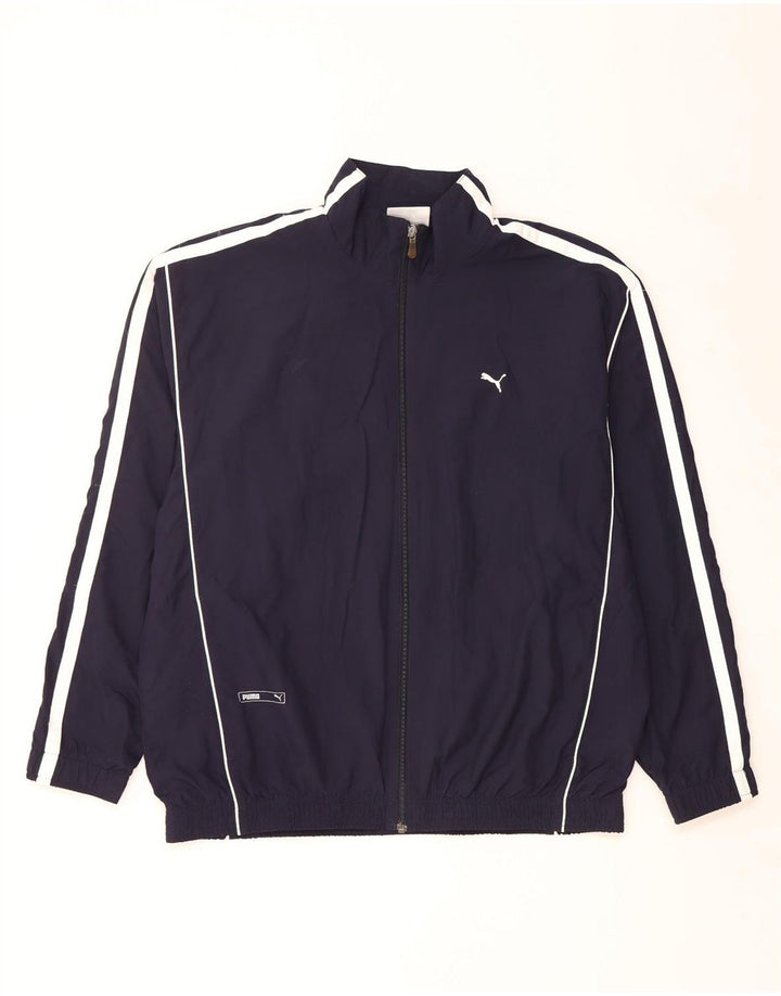 Męska kurtka dresowa Puma, duża, granatowa, z poliestru w blokach kolorów