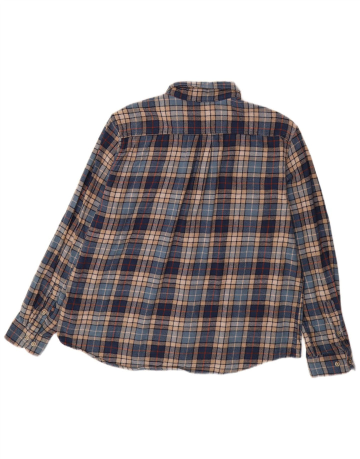 EDDIE BAUER Męska koszula flanelowa 2XL, bawełniana niebieska krata