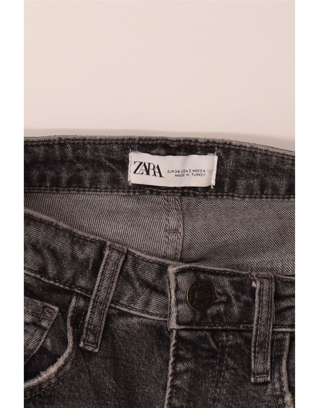 ZARA Womens Straight Jeans EU 34 XS W24 L27 Grey Vintage Zara and Second-Hand Zara from Messina Hembry 