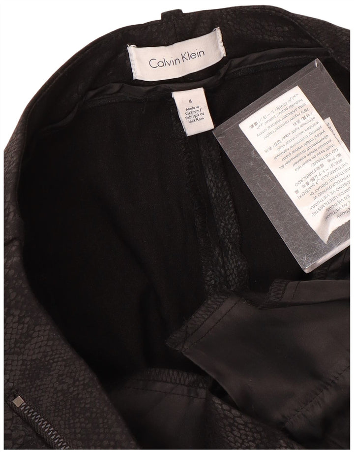 Damskie spodnie casual CALVIN KLEIN US 4 Small W30 L27 Czarny nadruk zwierzęcy