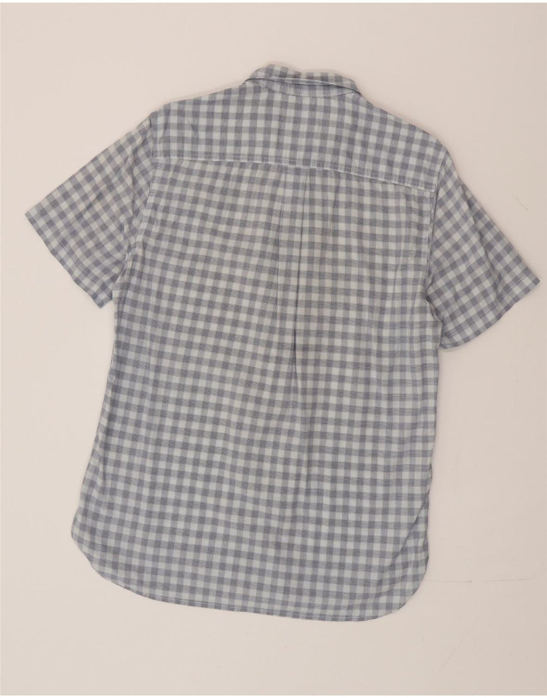 Męska koszula z krótkim rękawem Superdry o regularnym kroju, średnia niebieska bawełna w kratkę