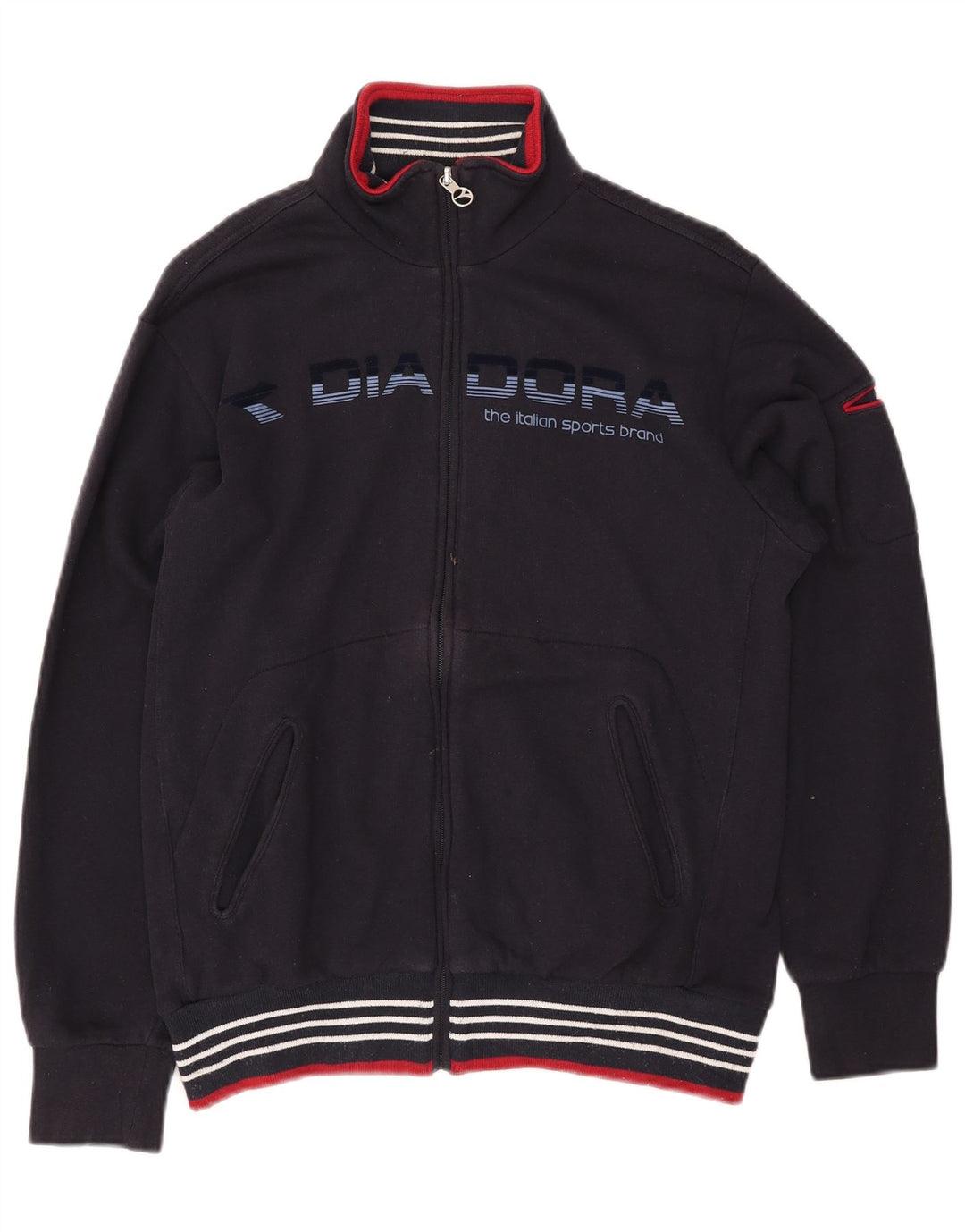 DIADORA Męska bluza dresowa z grafiką, średnia, granatowa, bawełniana