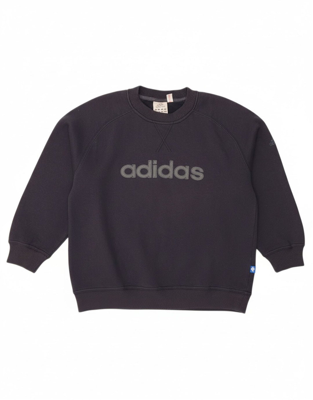 ADIDAS Boys Graphic Sweatshirt Jumper 13-14 Years Navy Blue