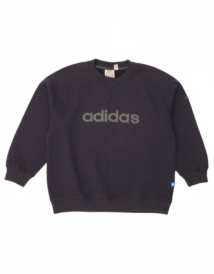 ADIDAS Boys Graphic Sweatshirt Jumper 13-14 Years Navy Blue