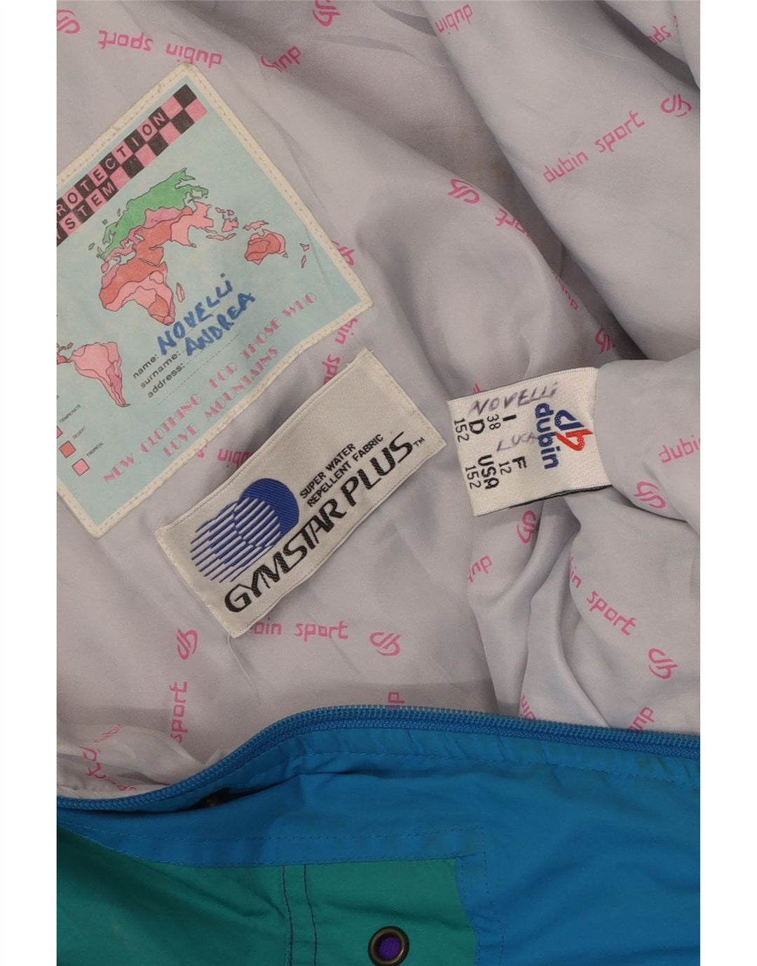 Męska kurtka narciarska z kapturem, vintage, UK 38, poliester w kolorze średnioniebieskim