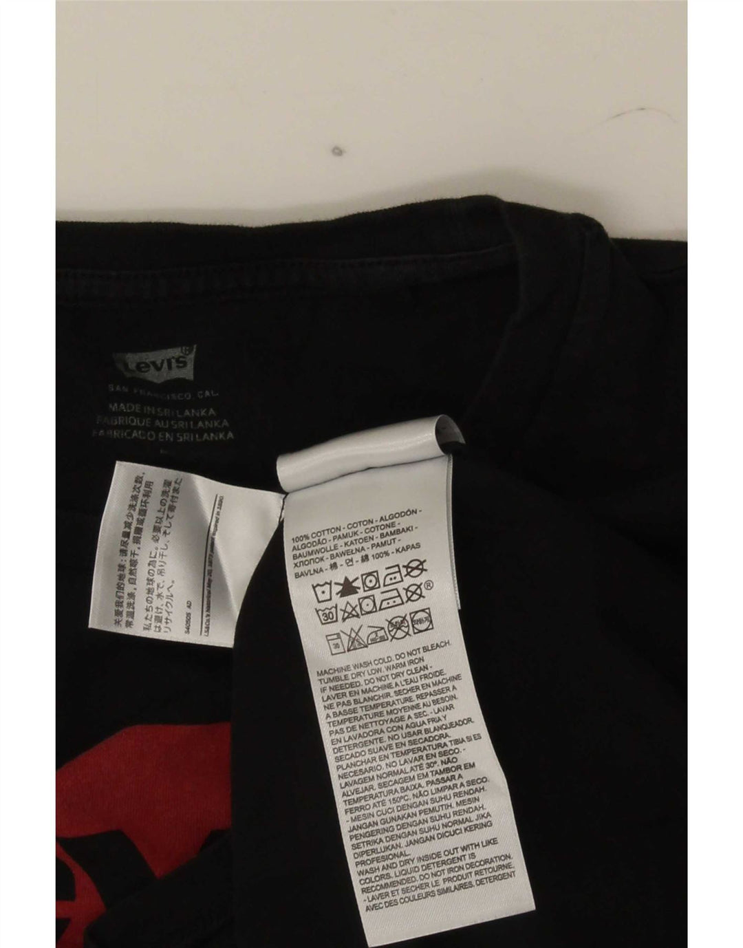 Damska koszulka z grafiką Levi's Top UK 12, średnia czarna bawełna