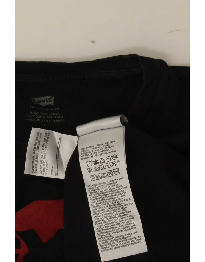 Damska koszulka z grafiką Levi's Top UK 12, średnia czarna bawełna