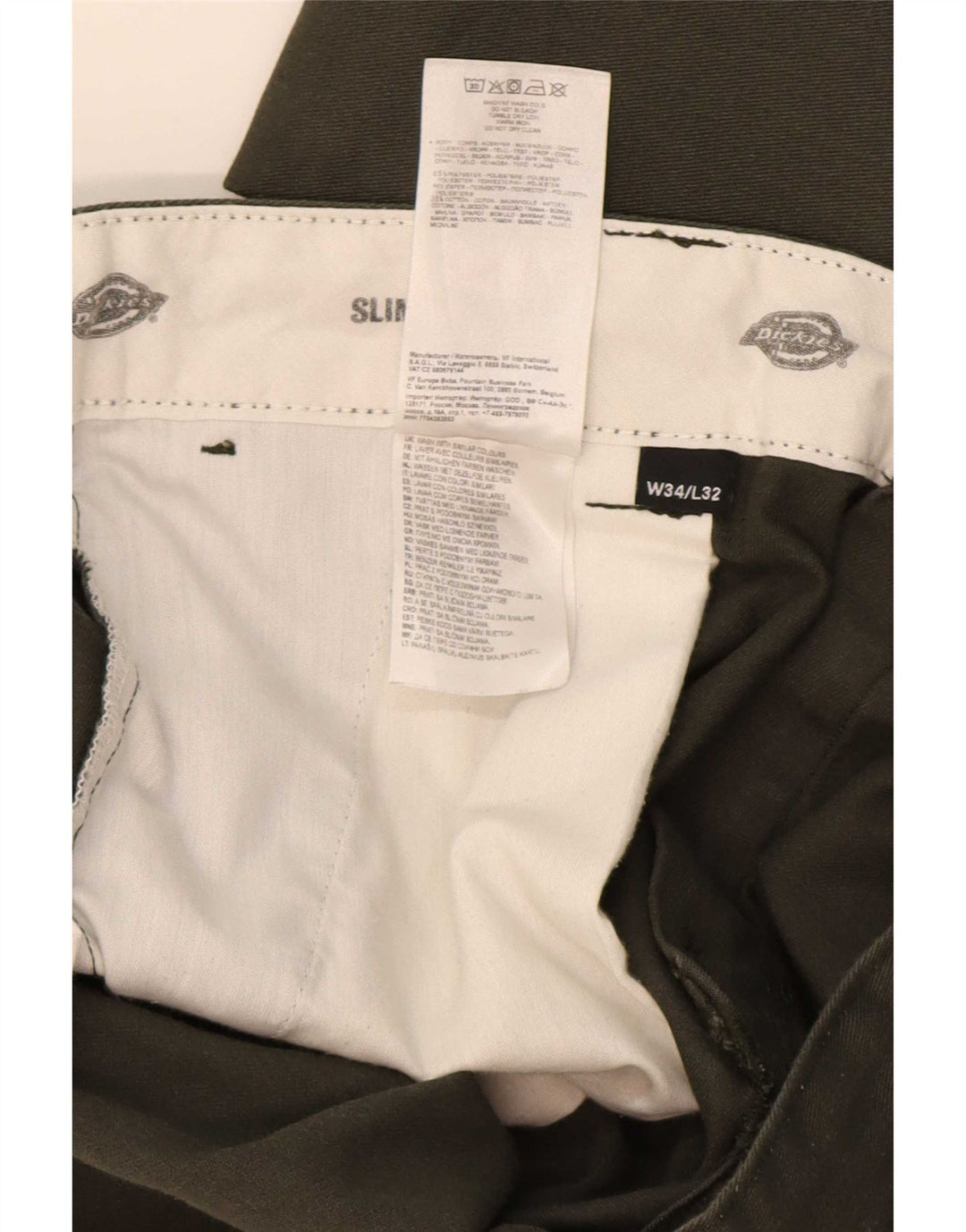 Spodnie męskie Dickies Straight Slim Chino W34 L32 Zielony poliester