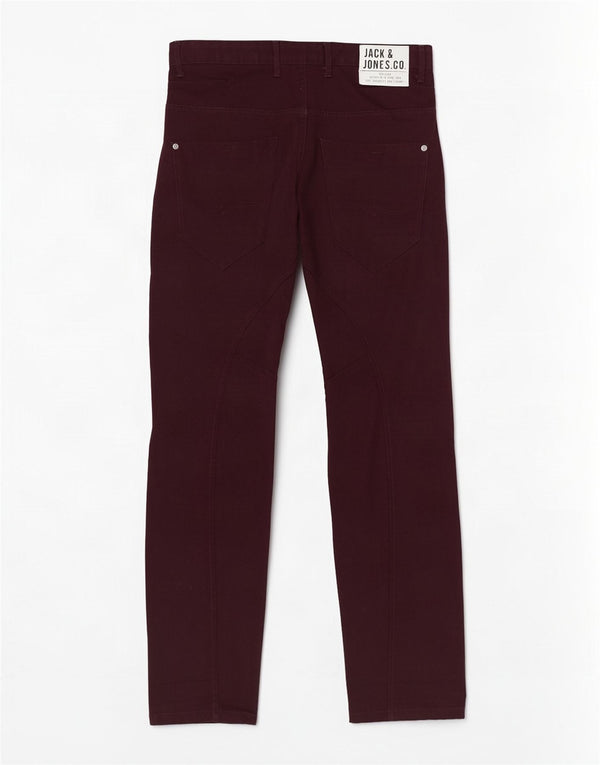 Męskie spodnie typu casual Jack & Jones Banana W34 L33 Burgundowe