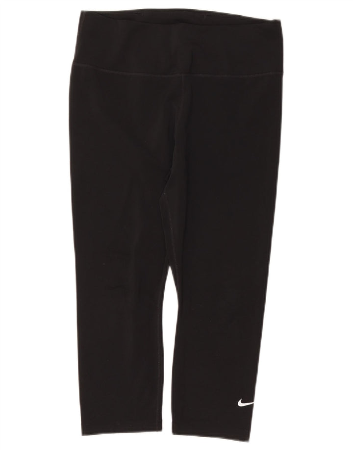 Damskie legginsy NIKE Dri Fit Capri UK 12, średni czarny poliester