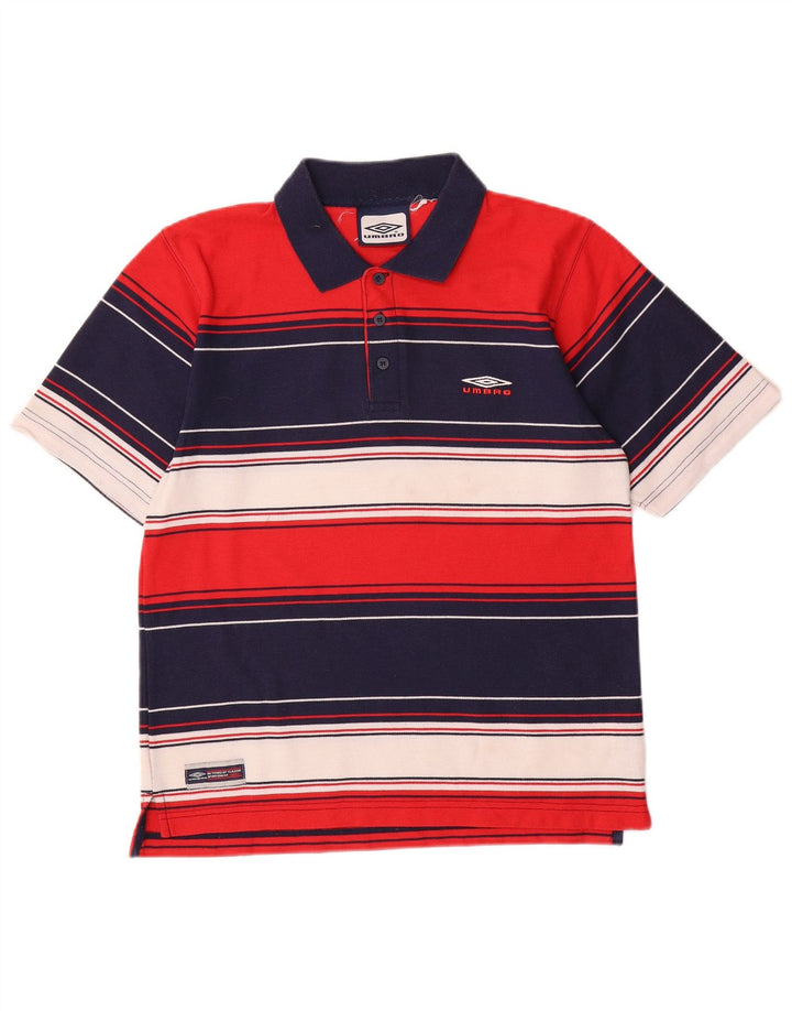 Męska koszulka polo Umbro UK 35/37, małe, czerwone paski, poliester